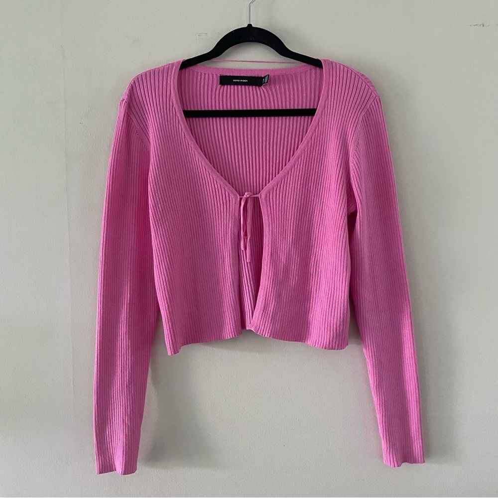 Vero Moda Pink Ribbed Cardigan - Picture 2 of 7